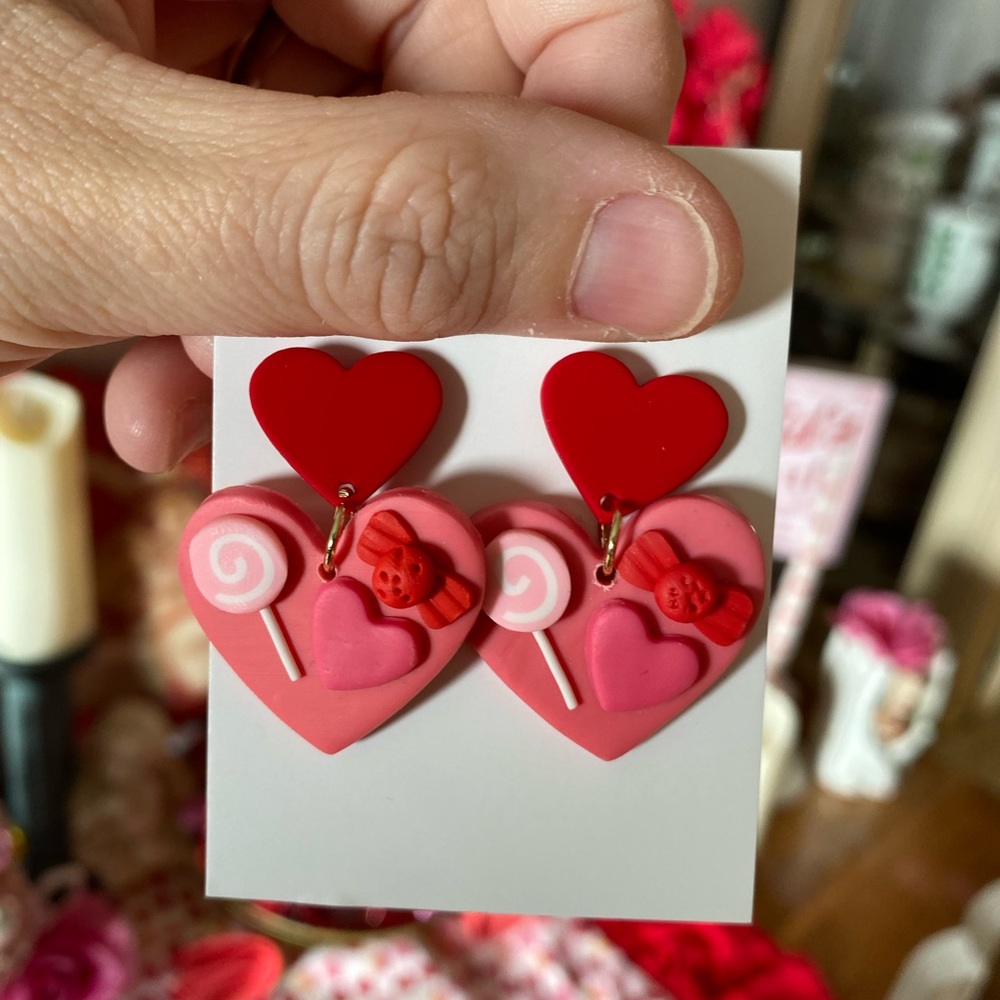 Valentines Day Earrings| Candy Jewelry | Heart Earrings